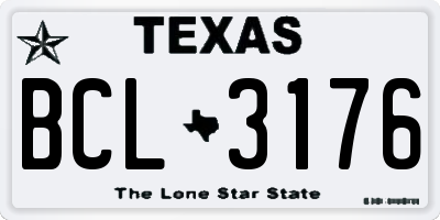 TX license plate BCL3176