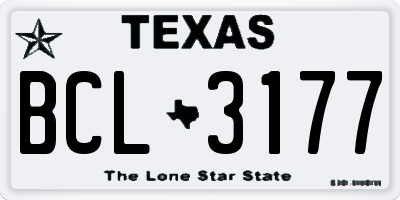 TX license plate BCL3177