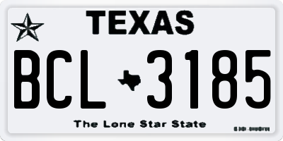 TX license plate BCL3185