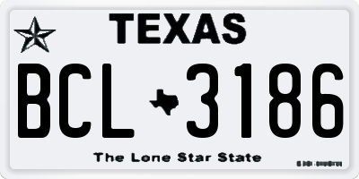 TX license plate BCL3186