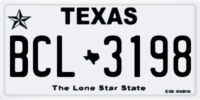 TX license plate BCL3198