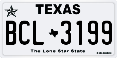 TX license plate BCL3199