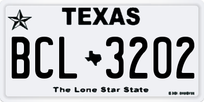 TX license plate BCL3202