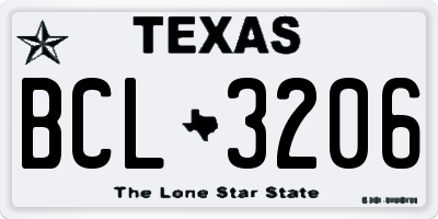 TX license plate BCL3206