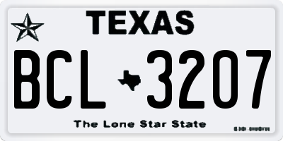 TX license plate BCL3207