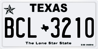 TX license plate BCL3210