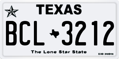 TX license plate BCL3212