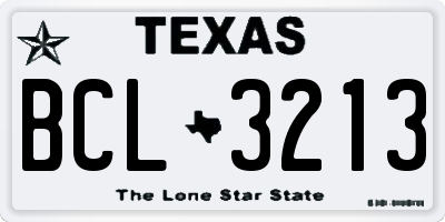TX license plate BCL3213