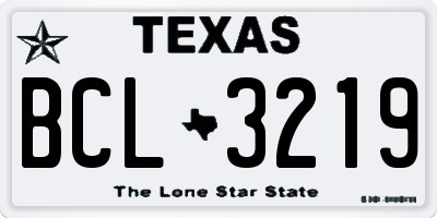TX license plate BCL3219
