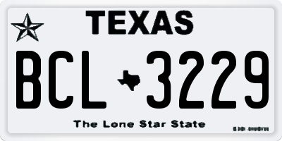 TX license plate BCL3229