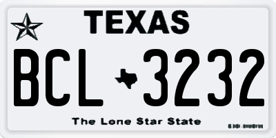 TX license plate BCL3232