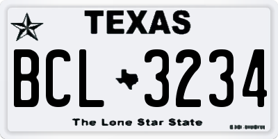 TX license plate BCL3234