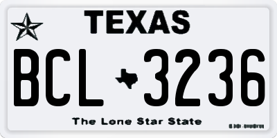 TX license plate BCL3236