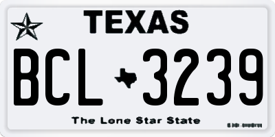 TX license plate BCL3239