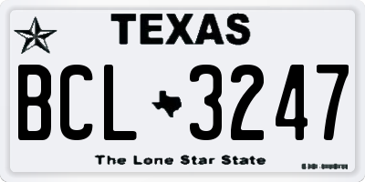 TX license plate BCL3247