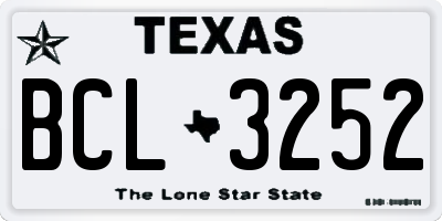 TX license plate BCL3252