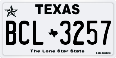 TX license plate BCL3257