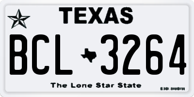 TX license plate BCL3264