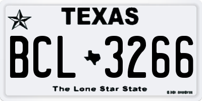 TX license plate BCL3266