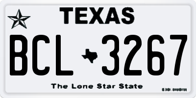 TX license plate BCL3267