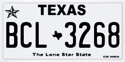 TX license plate BCL3268