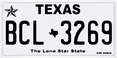 TX license plate BCL3269