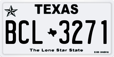 TX license plate BCL3271