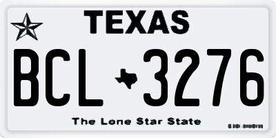 TX license plate BCL3276