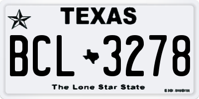 TX license plate BCL3278