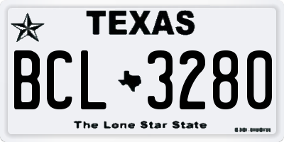 TX license plate BCL3280