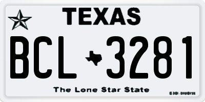 TX license plate BCL3281