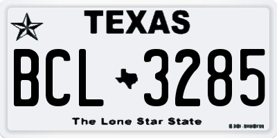 TX license plate BCL3285