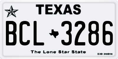 TX license plate BCL3286