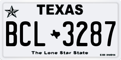 TX license plate BCL3287