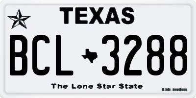 TX license plate BCL3288