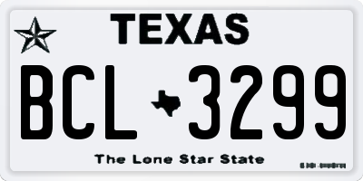 TX license plate BCL3299