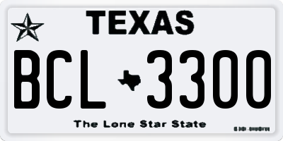TX license plate BCL3300