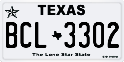 TX license plate BCL3302