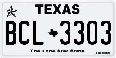 TX license plate BCL3303