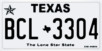 TX license plate BCL3304