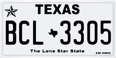 TX license plate BCL3305