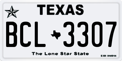 TX license plate BCL3307