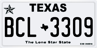 TX license plate BCL3309