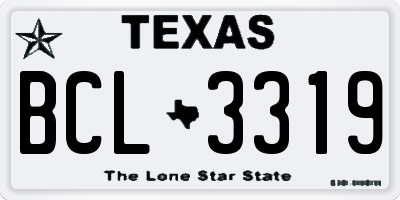 TX license plate BCL3319
