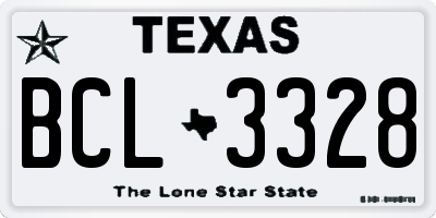 TX license plate BCL3328