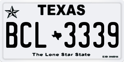TX license plate BCL3339