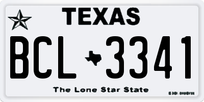 TX license plate BCL3341
