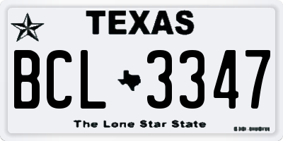 TX license plate BCL3347