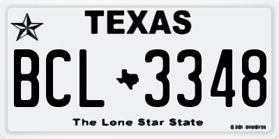 TX license plate BCL3348