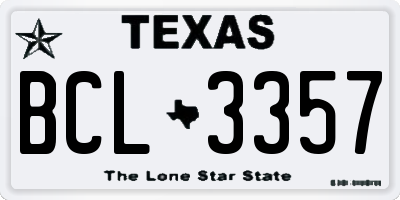 TX license plate BCL3357